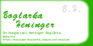 boglarka heninger business card
